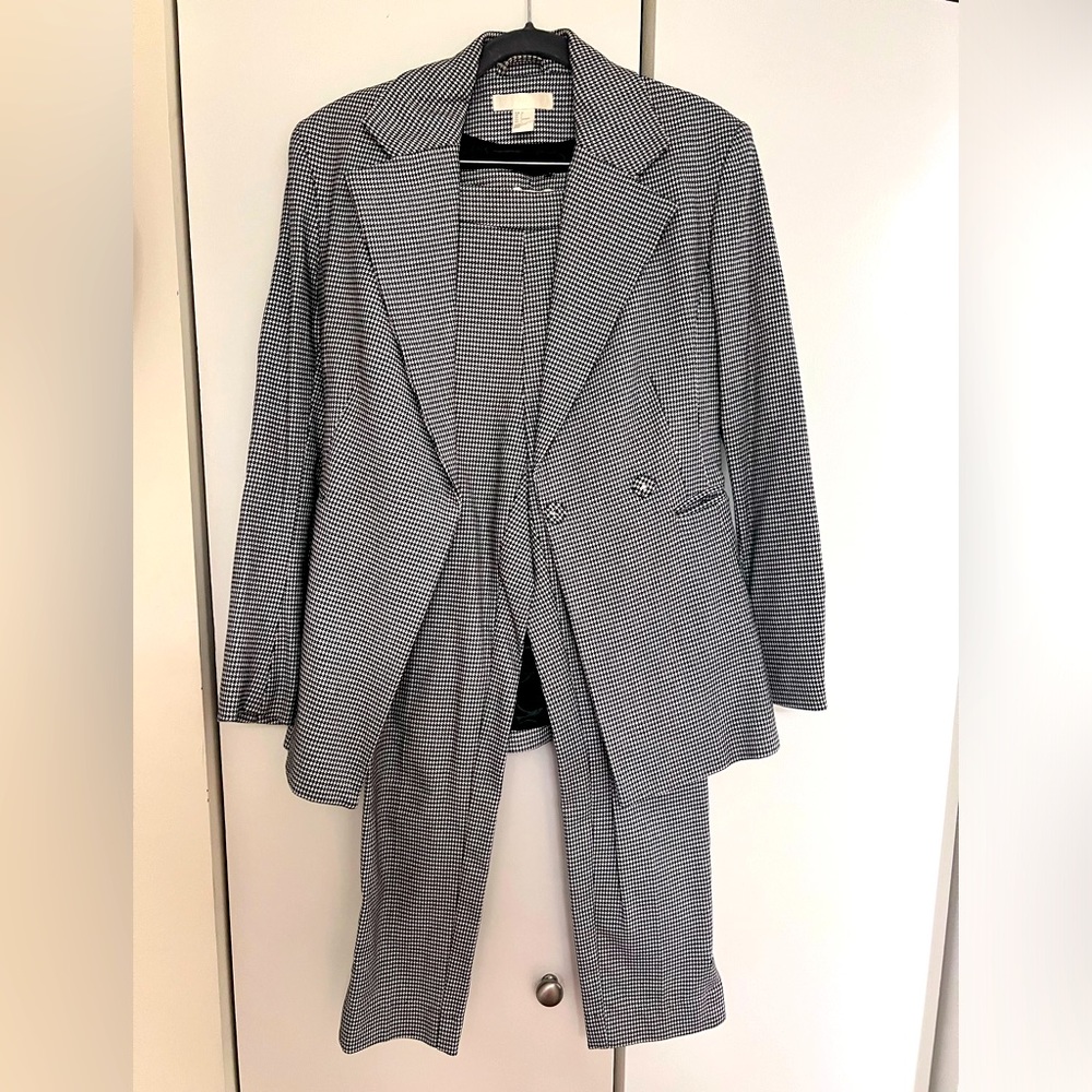 Classic Black and White Checkered Women’s suit - Blazer and Pants